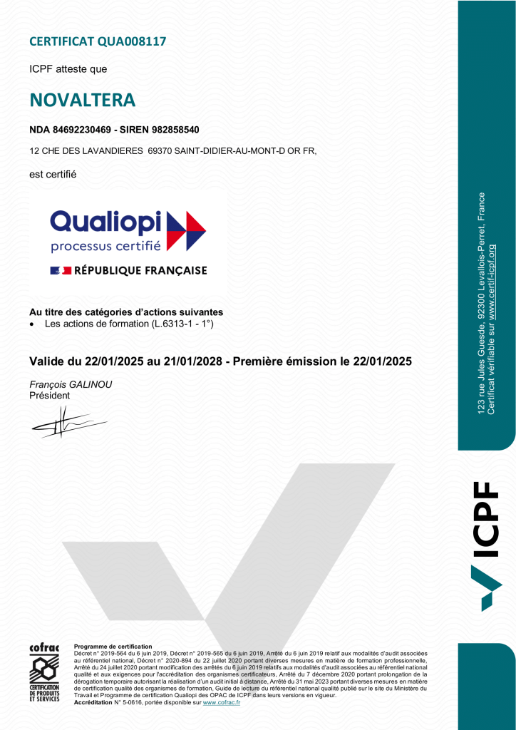 certificat QUALIOPI - Marie ALLEGRE